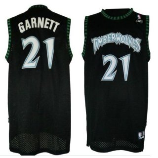 Maillot retro de Garnett Minnesota Timberwolves #21 Noir