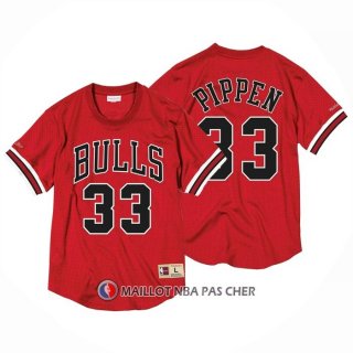 Maillot Manche Courte Chicago Bulls Scottie Pippen NO 33 Rouge