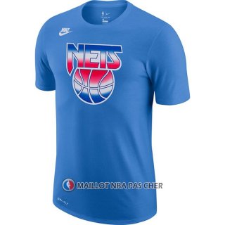 Maillot Manche Courte Brooklyn Nets Hardwood Classics Bleu