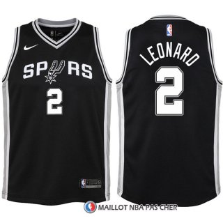 Maillot Enfant San Antonio Spurs Leonard 2017-18 2 Noir