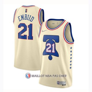 Maillot Philadelphia 76ers Joel Embiid Earned 2020-21 Crema