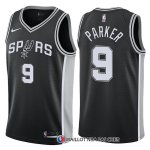 Maillot Authentique San Antonio Spurs Parker 2017-18 9 Noir