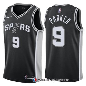Maillot Authentique San Antonio Spurs Parker 2017-18 9 Noir