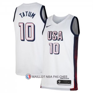 Maillot USA 2024 Jayson Tatum NO 10 Blanc