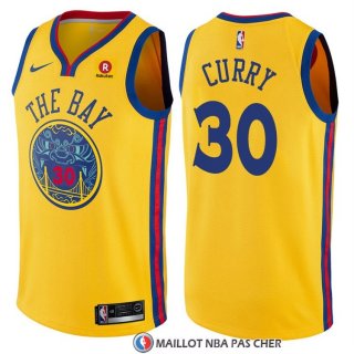 Maillot Golden State Warriors Stephen Curry Ville 30 Jaune