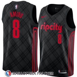 Maillot Portland Trail Blazers Al Farouq Aminu No 8 Ciudad 2018 Noir