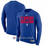 Maillot Manches Longues Los Angeles Clippers Practice Performance 2022-23 Bleu