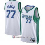 Maillot Dallas Mavericks Luka Doncic NO 77 Ville 2021-22 Blanc