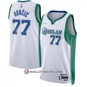 Maillot Dallas Mavericks Luka Doncic NO 77 Ville 2021-22 Blanc