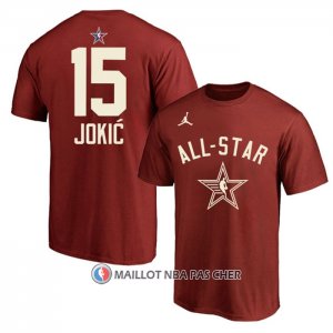 Maillot Manche Courte All Star 2024 Nikola Jokic Rouge
