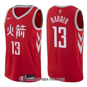 Maillot Houston Rockets James Harden Ciudad 13 2017-18 Rouge