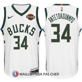 Maillot Milwaukee Bucks Giannis Antetokounmpo 34 2017-18 Blanc
