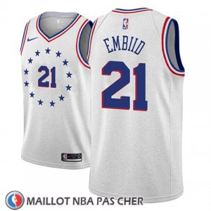 Maillot Philadelphia 76ers Joel Embiid No 21 Earned 2018-19 Gris