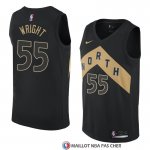 Maillot Tornto Raptors Delon Wright Ville 2018 Noir