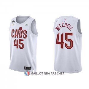 Maillot Cleveland Cavaliers Donovan Mitchell NO 45 Association 2022-23 Blanc