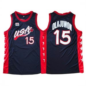 Maillot USA 1996 Olajuwon 15 Noir