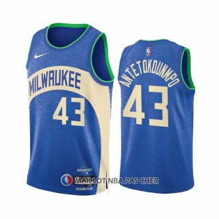 Maillot Milwaukee Bucks Thanasis Antetokounmpo NO 43 Ville 2023-24 Bleu