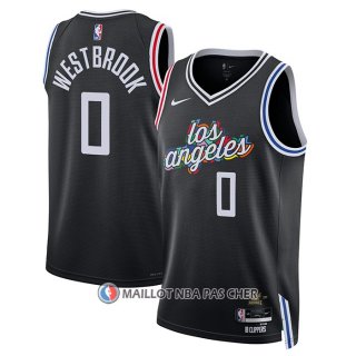 Maillot Los Angeles Clippers Russell Westbrook NO 0 Ville 2022-23 Noir