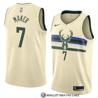 Maillot Milwaukee Bucks Thon Maker Ville 2018 Crema