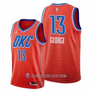 Maillot Oklahoma City Thunder Paul George NO 13 Statement 2021 Orange