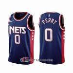 Maillot Brooklyn Nets Reggie Perry NO 0 Ville 2021-22 Bleu