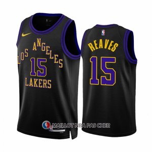Maillot Los Angeles Lakers Austin Reaves NO 15 Ville 2023-24 Noir