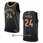 Maillot Tornto Raptors Khem Birch NO 24 Ville 2022-23 Noir