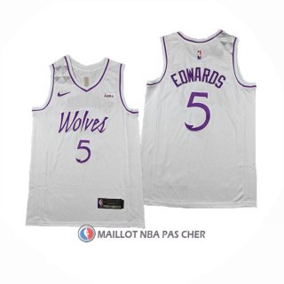 Maillot Minnesota Timberwolves Anthony Edwards NO 5 Classic 2024 Blanc