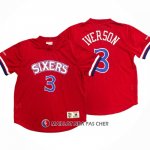 Maillot Manche Courte Philadelphia 76ers Allen Iverson NO 3 Rouge
