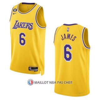Maillot Los Angeles Lakers LeBron James NO 6 Icon 2022-23 Jaune
