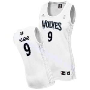 Maillot Femme de Rubio Minnesota Timberwolves #9 Blanc