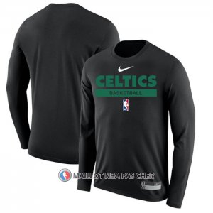 Maillot Manches Longues Boston Celtics Practice Performance 2022-23 Noir