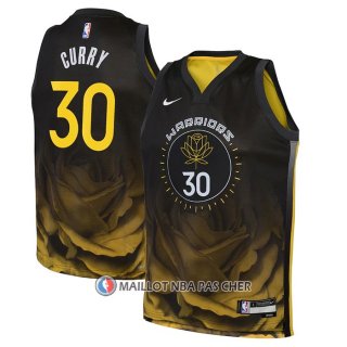 Maillot Enfant Golden State Warriors Stephen Curry NO 30 Ville 2022-23 Noir