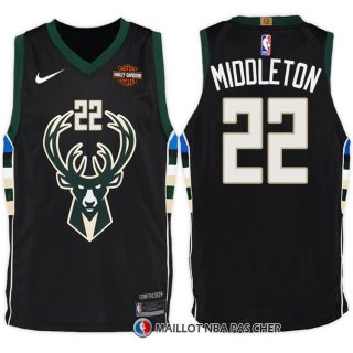 Maillot Milwaukee Bucks Khris Middleton Statement Harley 2017-18 22 Noir