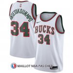 Maillot Milwaukee Bucks Giannis Antetokounmpo 2017-18 34 Blanc