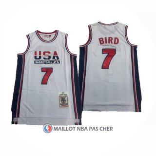 Maillot USA 1992 Larry Bird NO 7 Blanc1