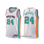 Maillot San Antonio Spurs Devin Vassell NO 24 Ville 2021-22 Blanc