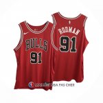 Maillot Chicago Bulls Dennis Rodman NO 91 Icon Authentique Rouge