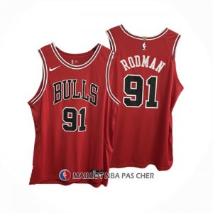 Maillot Chicago Bulls Dennis Rodman NO 91 Icon Authentique Rouge