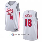 Maillot Philadelphia 76ers Shake Milton NO 18 Ville 2022-23 Blanc