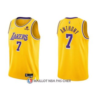 Maillot Los Angeles Lakers Carmelo Anthony NO 7 75th Anniversary 2021-22 Jaune