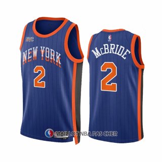 Maillot New York Knicks Miles Mcbride NO 2 Ville 2023-24 Bleu