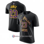 Maillot Manche Courte Los Angeles Lakers LeBron James Ville 2023-24 Noir