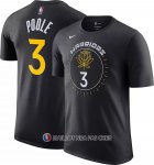 Maillot Manche Courte Golden State Warriors Jordan Poole Ville 2022-23 Noir