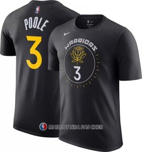 Maillot Manche Courte Golden State Warriors Jordan Poole Ville 2022-23 Noir
