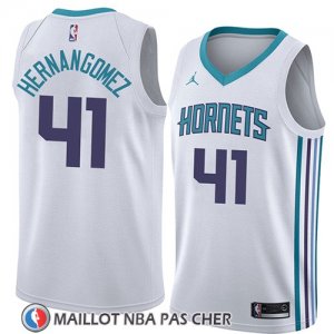 Maillot Charlotte Hornets Willy Hernangomez No 41 Association 2018 Blanc