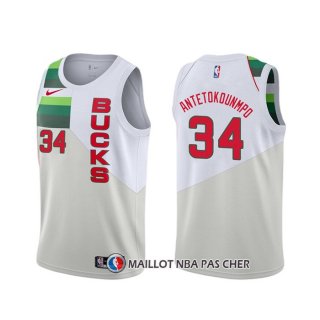 Maillot Milwaukee Bucks Giannis Antetokounmpo Earned Blanc