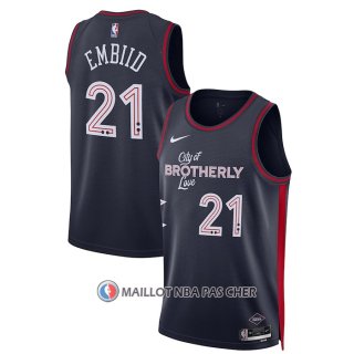 Maillot Philadelphia 76ers Joel Embiid NO 21 Ville 2023-24 Bleu
