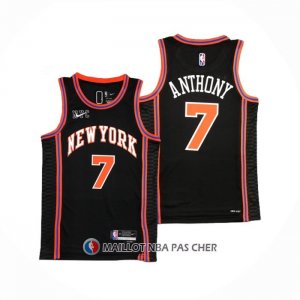 Maillot New York Knicks Carmelo Anthony NO 7 Ville 2021-22 Noir