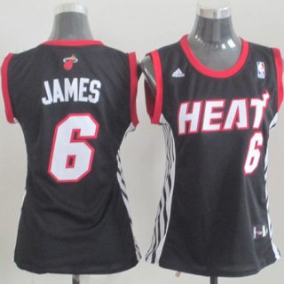 Maillot Femme de James Miami Heat #6 Noir
